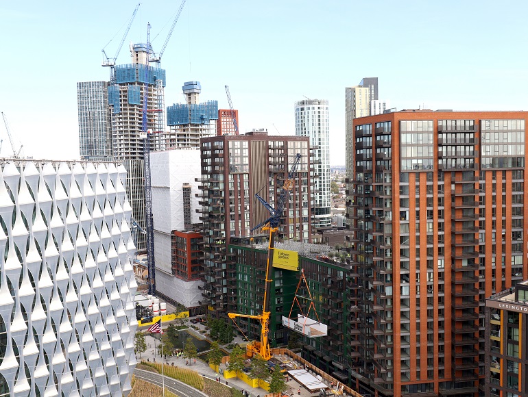 Sky Pool structure raised into place at Embassy Gardens