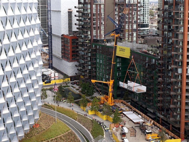 Sky Pool structure raised into place at Embassy Gardens