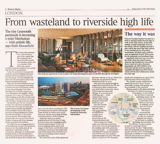 From wasteland to riverside high life. The Times, Bricks & Mortar