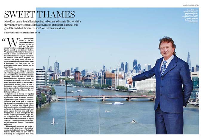 Sweet Thames, Embassy Gardens in Vanity Fair