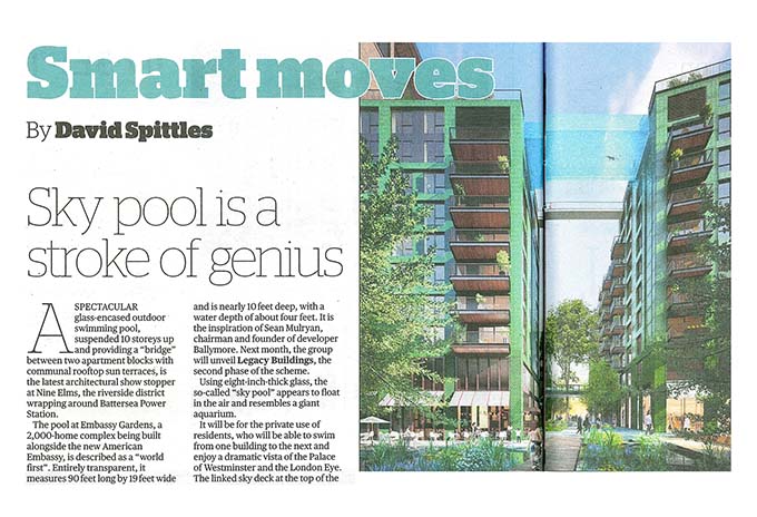 Sky pool is a stroke of genius, Evening Standard, Homes & Property