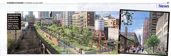 ‘High Line’-style park features in revised railway goodsyard plans (Evening Standard)