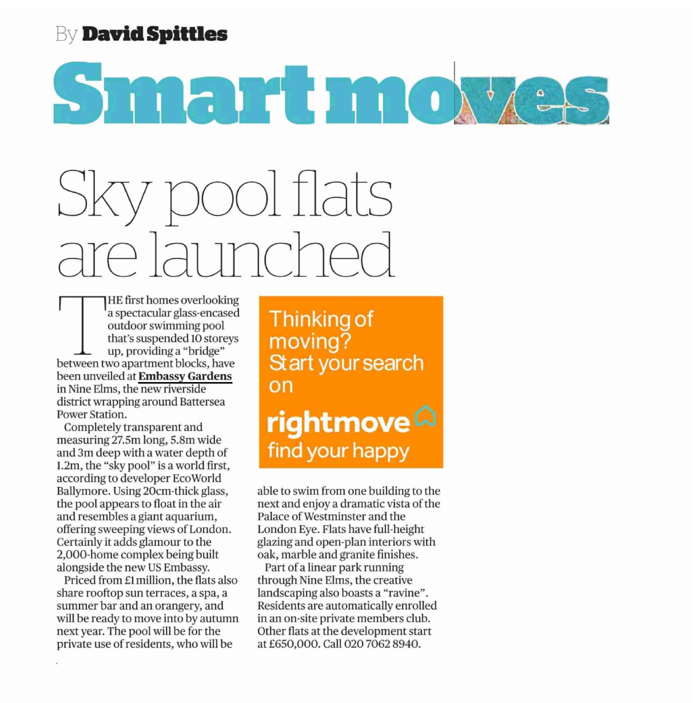 Smart Move: Sky pool flats launch 
