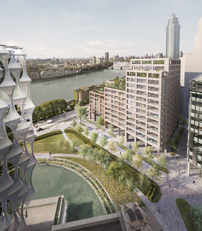 Ballymore submits planning application for riverside offices; EG:HQ at Embassy Gardens 