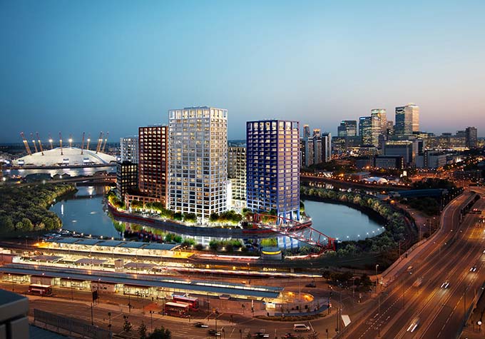 London City Island from Canning Town
