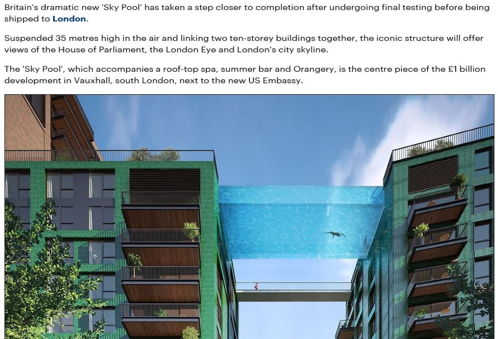 Stunning Images show dramatic new “Sky Pool”
